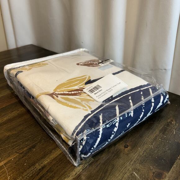 NWT West Elm Poppy Floral Shower Curtain-72"w x 74"l-Dark Horseradish Super Cute - Picture 6 of 8